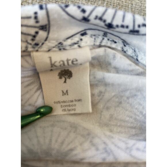 Kate Quinn Sun Starburst Top Shirt Womens M 100% Organic Cotton Button Henley - Picture 8 of 12